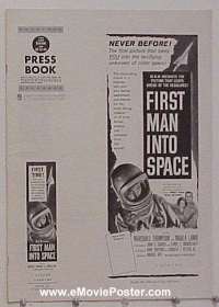 g319 FIRST MAN INTO SPACE vintage movie pressbook '59 Marshall Thompson