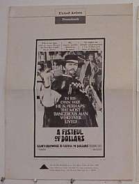 U210 FISTFUL OF DOLLARS movie pressbook '67 Clint Eastwood