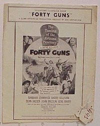 U024 40 GUNS movie pressbook '57 Sam Fuller, Stanwyck