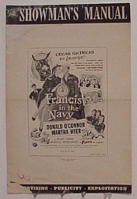 #A295 FRANCIS IN THE NAVY pressbook '55 O'Connor, Hyer