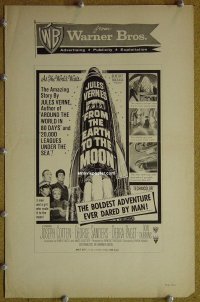 g355 FROM THE EARTH TO THE MOON vintage movie pressbook '58 Jules Verne