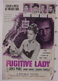 FUGITIVE LADY ('51) pressbook