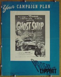 g371 GHOST SHIP vintage movie pressbook '53 Hazel Court, horror!