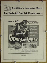 g382 GORILLA AT LARGE vintage movie pressbook '54 3D, Mitchell
