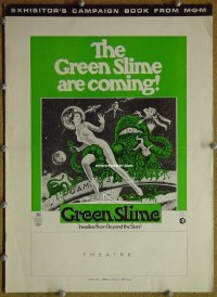 g387 GREEN SLIME vintage movie pressbook '69 classic cheesy sci-fi!