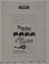#A359 HARD DAY'S NIGHT pressbook '64 The Beatles