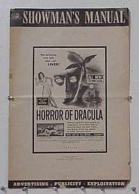 g400 HORROR OF DRACULA vintage movie pressbook '58 Hammer vampires!
