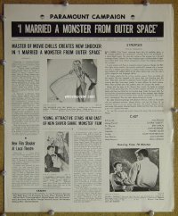 g422 I MARRIED A MONSTER FROM OUTER SPACE vintage movie pressbook '58 Tryon