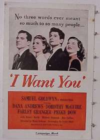 I WANT YOU ('51) pressbook