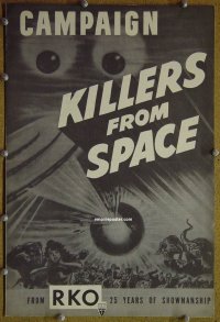 g474 KILLERS FROM SPACE vintage movie pressbook '54 Peter Graves