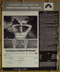 d504 LET'S SCARE JESSICA TO DEATH movie pressbook '71 Lampert