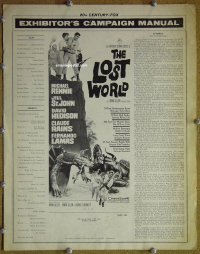 g509 LOST WORLD vintage movie pressbook '60 Michael Rennie, Rains