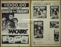 g515 MACABRE vintage movie pressbook '58 color version!