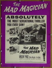 g522 MAD MAGICIAN vintage movie pressbook '54 2D purple version!