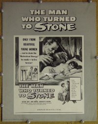 g542 MAN WHO TURNED TO STONE vintage movie pressbook '57 Victor Jory