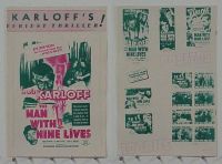 g544 MAN WITH NINE LIVES vintage movie pressbook R50s Boris Karloff