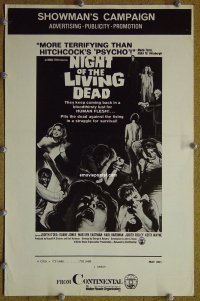 g613 NIGHT OF THE LIVING DEAD vintage movie pressbook '68 classic!