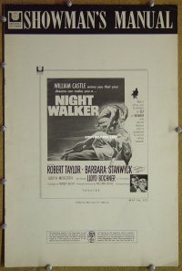g616 NIGHT WALKER vintage movie pressbook '65 Robert Taylor, Stanwyck