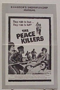 U547 PEACE KILLERS movie pressbook '71 crazy biker gang!