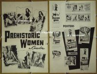 g631 PREHISTORIC WOMEN vintage movie pressbook '50 hot cave babes!
