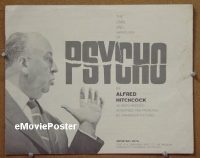 #185 PSYCHO special pb supplmnt '60 Hitchcock 