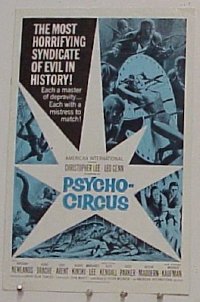 g632 PSYCHO-CIRCUS English vintage movie pressbook '67 Christopher Lee