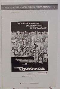 U585 RAMPAGE movie pressbook '63 Robert Mitchum, Martinelli