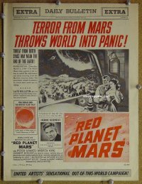 g639 RED PLANET MARS vintage movie pressbook '52 Peter Graves, sci-fi!
