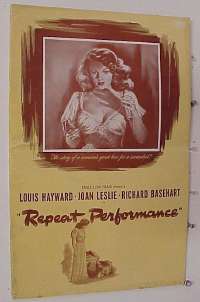 U596 REPEAT PERFORMANCE movie pressbook '47 Louis Hayward, Leslie