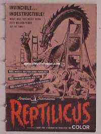 #1424 REPTILICUS pressbook '62 giant lizard! 