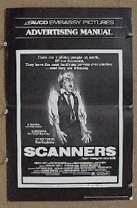 d540 SCANNERS movie pressbook '81 David Cronenberg sci-fi!