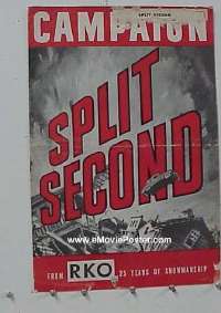 g681 SPLIT SECOND vintage movie pressbook '53 Powell film noir!