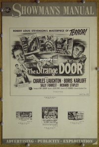 g687 STRANGE DOOR vintage movie pressbook '51 Boris Karloff, Laughton