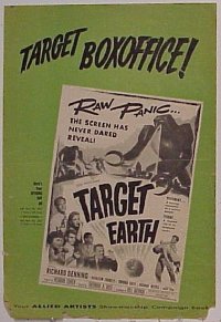g691 TARGET EARTH vintage movie pressbook '54 paralyzed by fear!