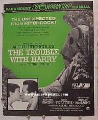 g712 TROUBLE WITH HARRY vintage movie pressbook '55 Alfred Hitchcock, Gwenn