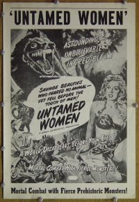 g723 UNTAMED WOMEN vintage movie pressbook '52 dinosaurs & babes!