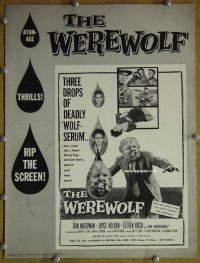 g739 WEREWOLF vintage movie pressbook '56 cool wolf-man image!