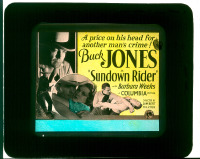 #112 SUNDOWN RIDER glass slide '32 Buck Jones 