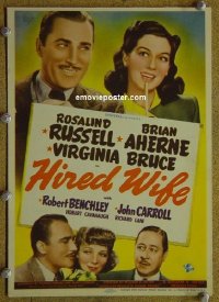 #6027 HIRED WIFE mini WC '40 Rosalind Russell 