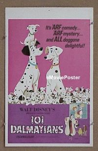 d117 ONE HUNDRED & ONE DALMATIANS window card movie poster R69 Disney classic!