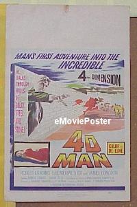 T107 4D MAN window card movie poster '59 Robert Lansing, Meriwether
