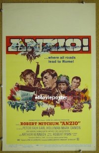 T120 ANZIO window card movie poster '68 Robert Mitchum, Peter Falk