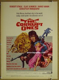 T151 CORRUPT ONES window card movie poster '67 Robert Stack, orgy of evil!