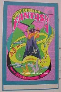 d050 FANTASIA window card movie poster R70 psychedelic artwork!