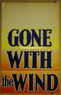 T184 GONE WITH THE WIND window card movie poster '39 Clark Gable, Leigh
