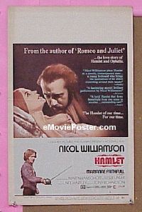 T193 HAMLET  window card movie poster '70 Nicol Williamson, Faithfull