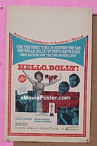 d067 HELLO DOLLY window card movie poster '70 Streisand, Matthau, Amsel art!