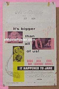 T215 IT HAPPENED TO JANE window card movie poster '59 Doris Day, Jack Lemmon