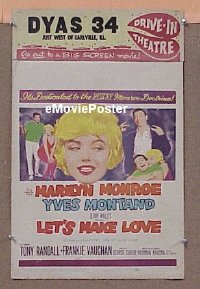 T228 LET'S MAKE LOVE window card movie poster '60 Marilyn Monroe, Montand