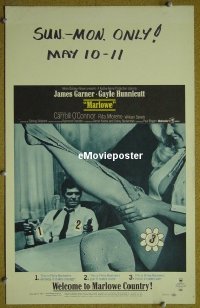 d099 MARLOWE window card movie poster '69 James Garner, Rita Moreno